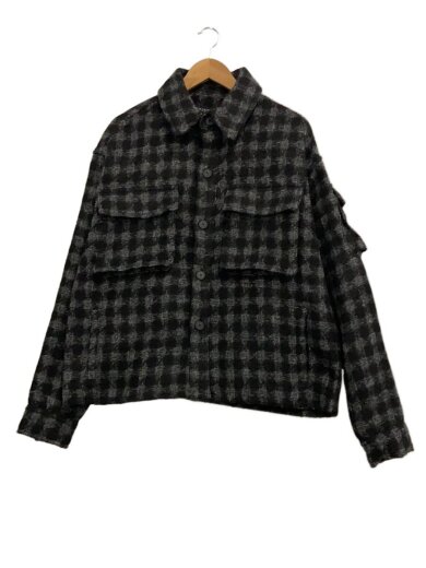 商品画像：MILITARY CHECK JACKET/ミリタリージャケット/M/ポリエステル/BLK/チェック 1