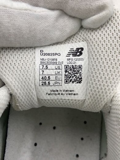 商品画像：ローカットスニーカー/25.5cm/WHT/U20025PO 7