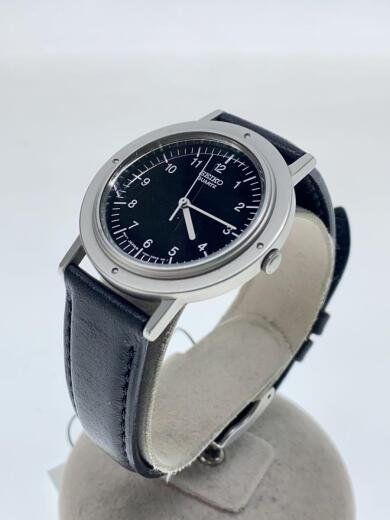 画像：SEIKOシャリオ復刻/ベルト皺・使用感有/腕時計/アナログ/レザー/BLK/SS/7N01-0KC02