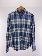 CLASSIC FIT INDIGO/Indian Madras/長袖シャツ/S/コットン/BLU/チェック
