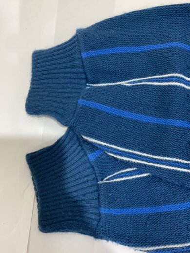 商品画像：60s-/Vネック アクリルカーデ/カーディガン(薄手)/--/アクリル/BLU/ストライプ 4