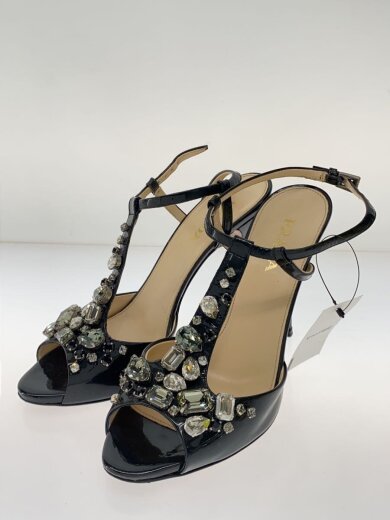 商品画像：エナメルビジュー付きサンダル/サンダル/37.5/ブラック 2