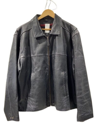 商品画像：下部スナップ欠品・ヨゴレ有/スポーツジャケット/シングルライダースジャケット/L/レザー/B 1