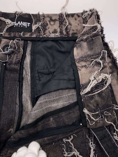 商品画像：PLANET STUDIO/再構築/フリンジ/ボトム/--/コットン/BLK 3