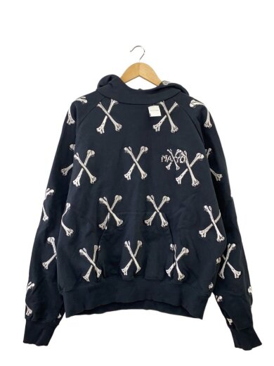 商品画像：色褪せ有/CROSS BONES Embroidery Hoodie/L/総柄/24MY-SPK// 1