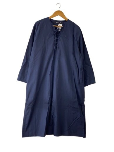 商品画像：レースアップワンピース/長袖ワンピース/--/コットン/NVY// 1