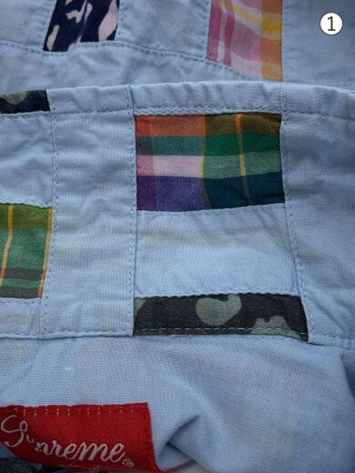 商品画像：19SS/Patchwork Zip Up Shirt/長袖シャツ/S/コットン 5