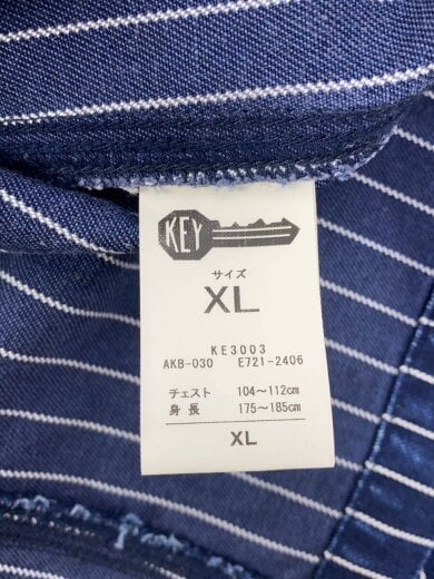 商品画像：カバーオール/XL/コットン/NVY/ストライプ/KE3003 4