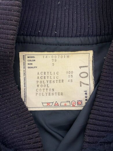 商品画像：14AW/スタジャン/3/アクリル/NVY/14-00701M// 3