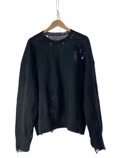 商品画像：21SS/OVERSIZED DAMAGED KNIT/S/コットン/BLK/無地/ST.245 1