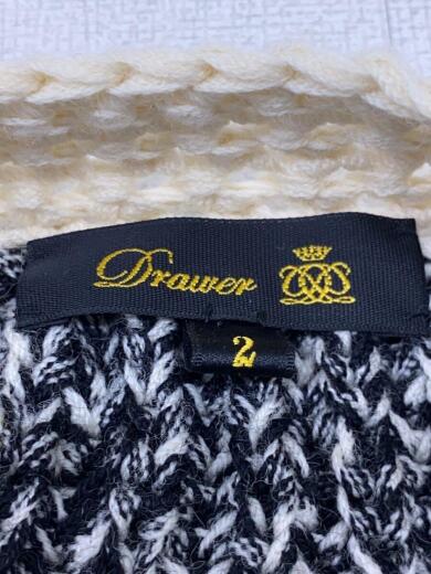 画像：DRAWERウールミックスカーディガン/ポケット/バイカラー/2/ウール/ブラック/6515-199-04193