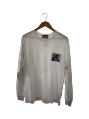 長袖Tシャツ/プリント カットソー/L/コットン/ホワイト