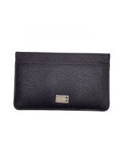 ロゴプレート カードケース/レザー/BRW/無地/メンズ