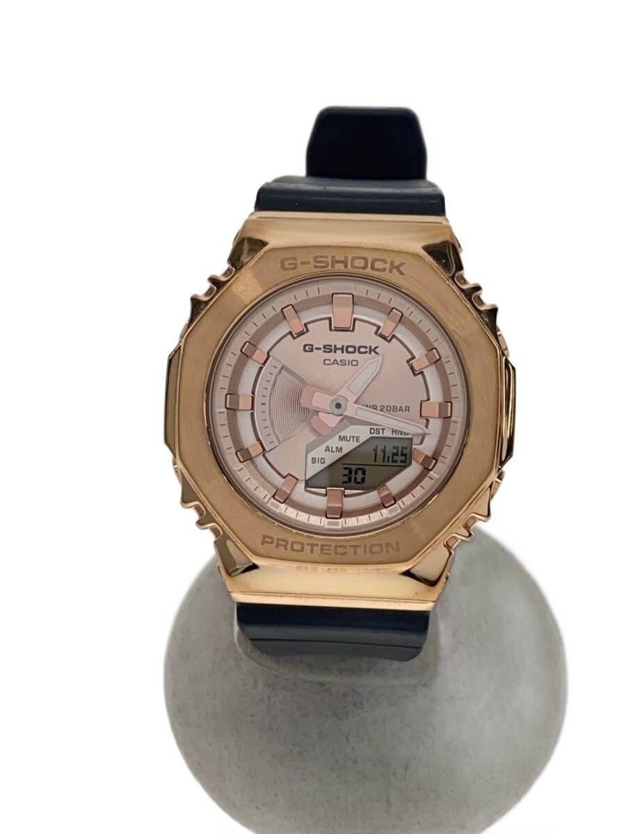 CASIO / クォーツ腕時計_G-SHOCK/デジアナ/ラバー/PNK/BLK