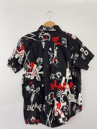 商品画像：AD2015 アシンメトリー 半袖シャツ/S/コットン/ブラック/総柄/1Q-B006 2