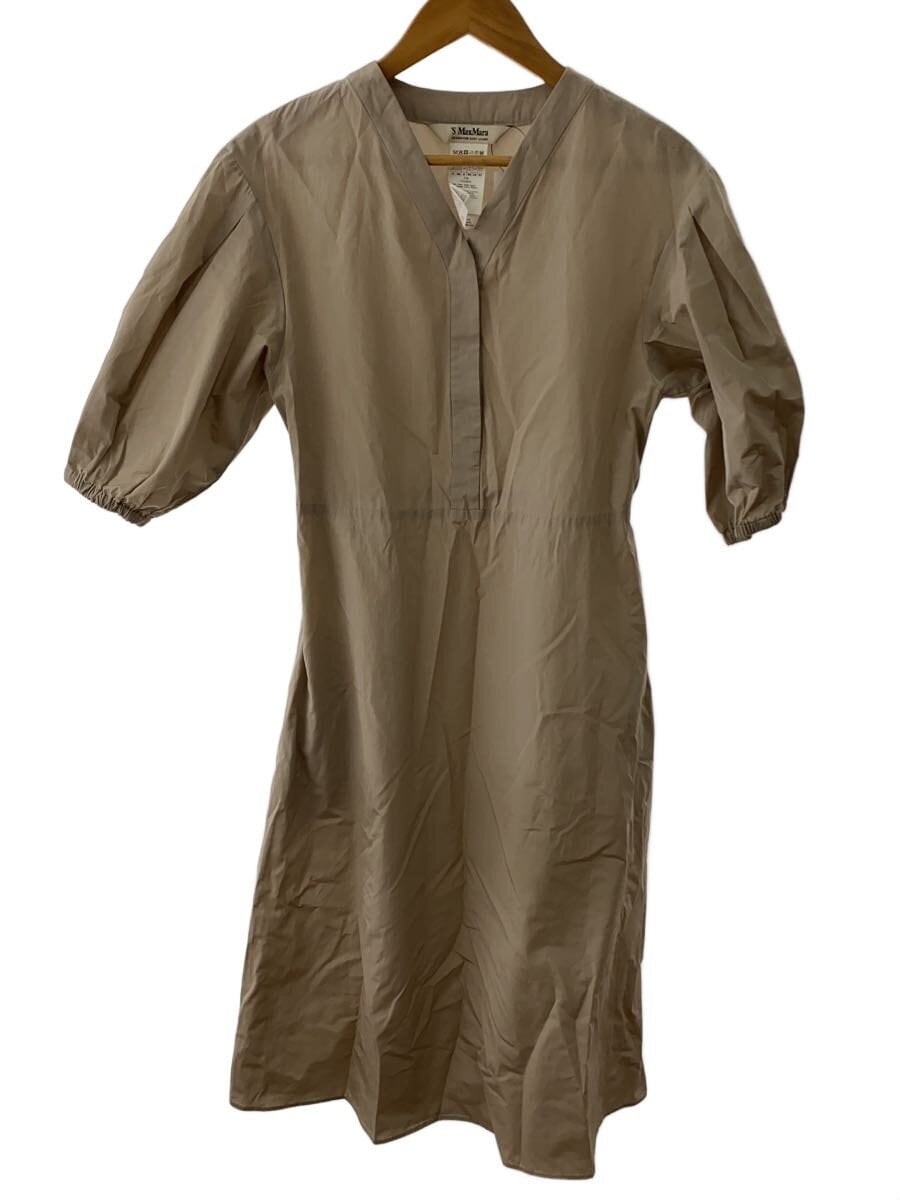 S Max Mara / 7分袖ワンピース/34/ポリエステル/BEG