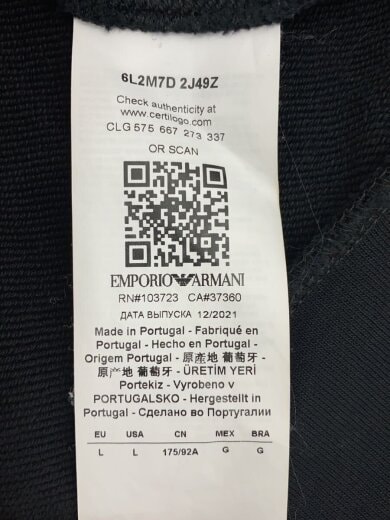 商品画像：スウェット/L/コットン/BLK/6L2M7D 2J49Z 4