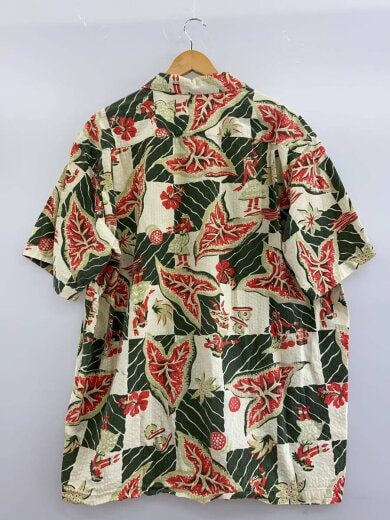 商品画像：90-00s/USA製/オールド/アロハシャツ/半袖シャツ/XL/コットン/GRN/総柄 2