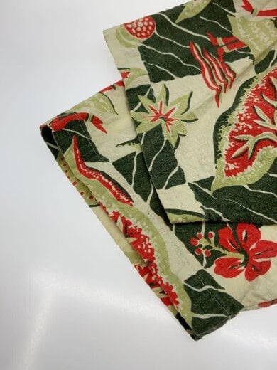 商品画像：90-00s/USA製/オールド/アロハシャツ/半袖シャツ/XL/コットン/GRN/総柄 5