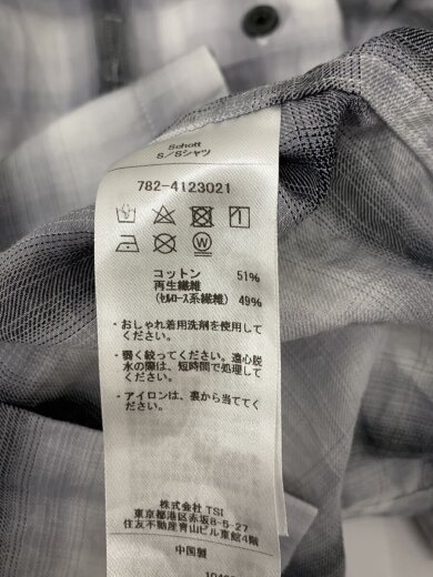 商品画像：OMBRE CHECK S/S SHIRT/半袖シャツ/M/コットン/GRY/オンブレCK/782-4123021// 4