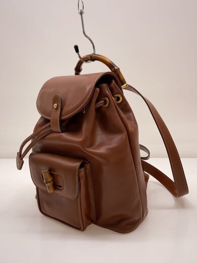 商品画像：バンブー/ミニリュック/レザー/CML/003・1705・0030/内ファスナープル欠損 2