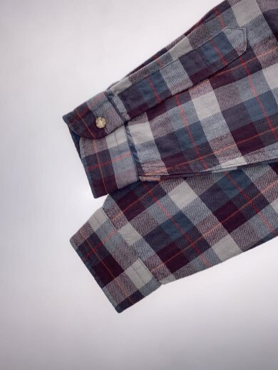 商品画像：70s USA製 ボタンダウン ウールシャツ/L/ウール/PUP/チェック 4