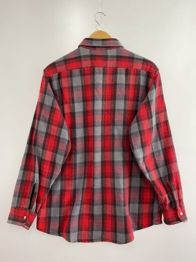 商品画像：80s Vintage USA製 ダブルフラップ ネルシャツ/L/コットン/RED/チェック// 2