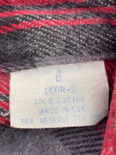 商品画像：80s Vintage USA製 ダブルフラップ ネルシャツ/L/コットン/RED/チェック// 4