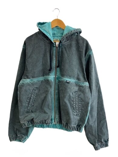 商品画像：spray dye hooded work jacket/パーカー/L/コットン/BLU/無地// 1