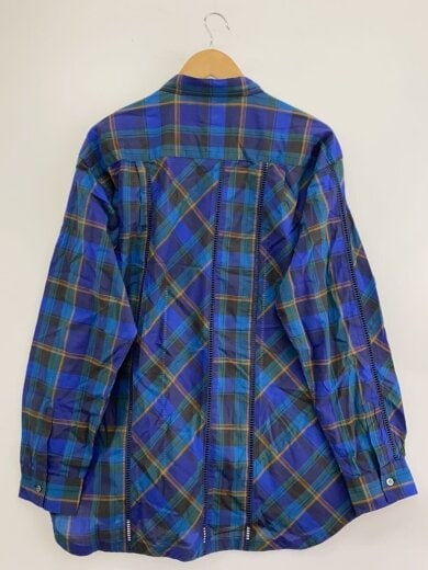 商品画像：スイッチングシャツ 長袖シャツ/M/コットン/ネイビー/チェック// 2