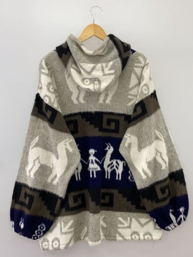 商品画像：ネイティブ エクアドルフーデッドニットパーカー/ジャケット/ウール/マルチカラー/総柄// 2