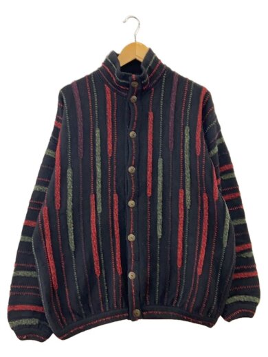 商品画像：90s 3D ニットブルゾン/XL/ウール/BLK// 1