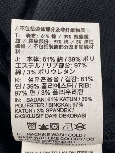 商品画像：スウェット/L/コットン/BLK/FJ9558-010 4