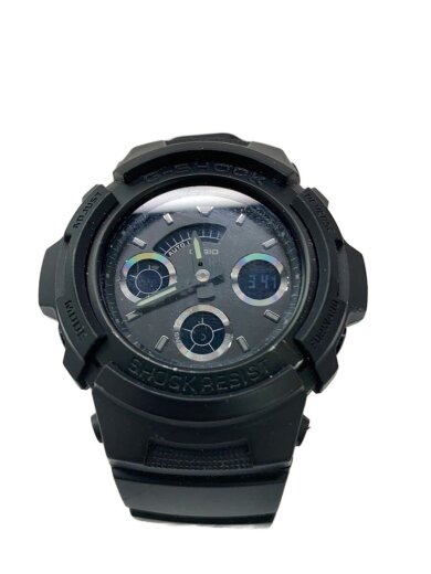 商品画像：クォーツ腕時計/ラバー/BLK/AW-591BB// 1