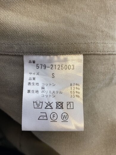 商品画像：ジャケット/S/コットン/KHK/無地/579-2125003 4