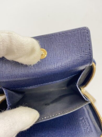 商品画像：2つ折り財布/レザー/NVY/レディース 7