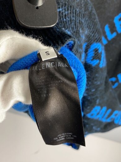 商品画像：総柄ロゴニット/ニット・セーター(厚手)/S/コットン/BLK/総柄/2020 00462 7