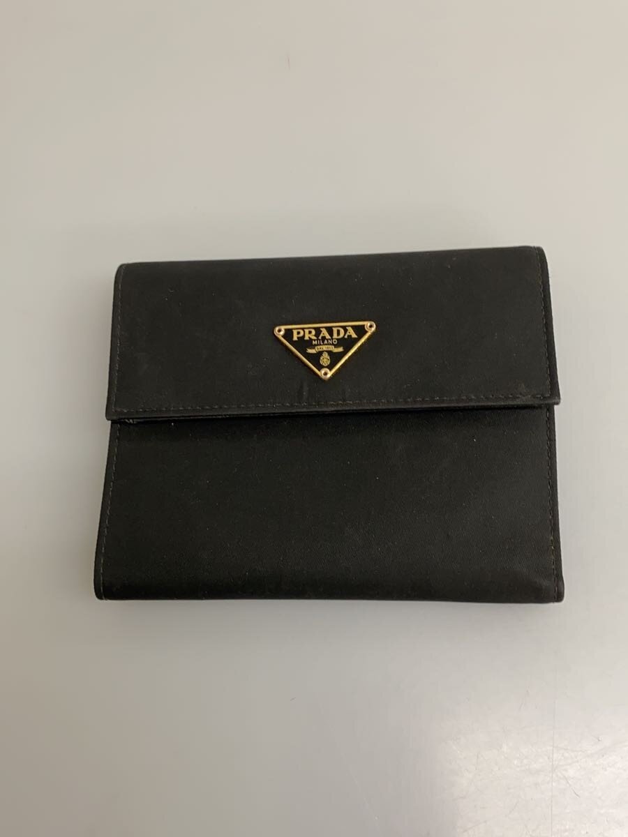 PRADA / 3つ折り財布/ナイロン/BLK/レディース
