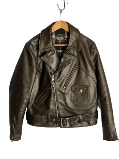 商品画像：ダブルライダースジャケット/40/牛革/BLK/無地/7824250008 1