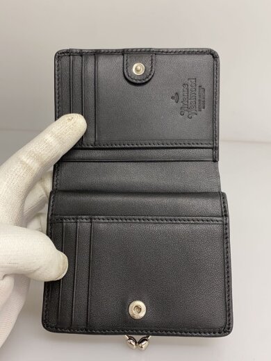 商品画像：2つ折り財布/レザー/BLK/レディース 4