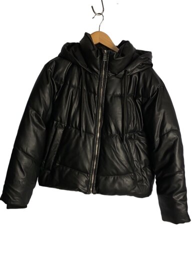 商品画像：フェイクレザー中綿ジャケット/M/フェイクレザー/BLK 1