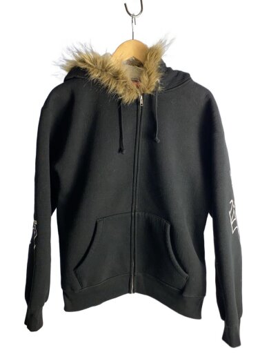 商品画像：25FW/Faux Fur Zip Up Hooded Sweatshirt/M/コットン/BLK 1