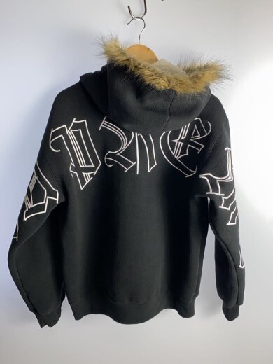 商品画像：25FW/Faux Fur Zip Up Hooded Sweatshirt/M/コットン/BLK 2