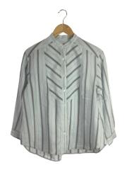 ストライプバイアスブザムシャツ/長袖シャツ/34/--/ブルー