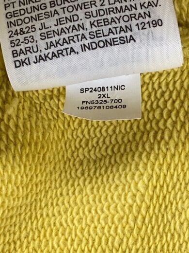 商品画像：パーカー/XXL/コットン/YLW/FN5325-700 5