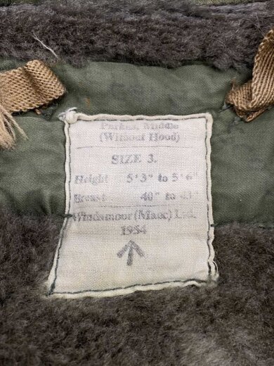 画像：MILITARYUSED/イギリス軍/MIDDLE PARKA/ミリタリージャケット/3/コットン/KHK3