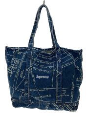19SS/Gonz Map Denim Tote/トートバッグ/コットン/IDG/総柄