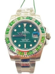 TYPE 1 BAPEX ABC CAMO CRYSTAL STONE/クォーツ腕時計/アナログ/GRN/
