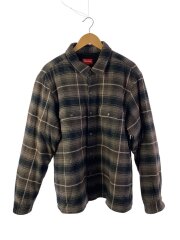 22AW/Faux Shearling Lined Flannel Shirt/L/コットン/BRW/チェック