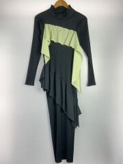 TODO/プリーツ/長袖ワンピース/--/ポリエステル/BLK